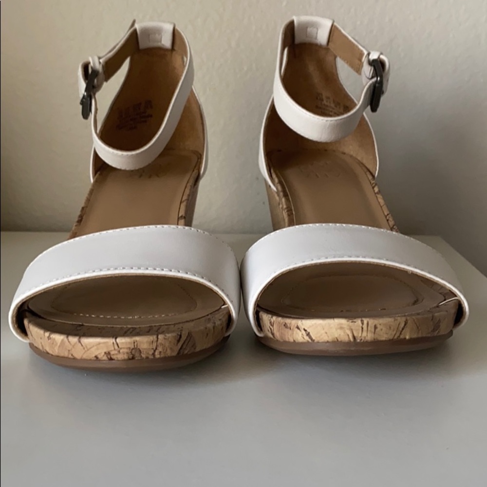 Wedge white heels